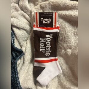 2PK Tootsie Roll 2 Pairs Brown and White Men's Casual Socks